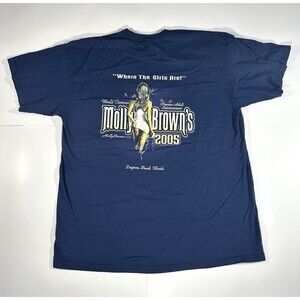 Vintage Y2K Molly Brown Strip Club T-Shirt Daytona Beach 2005 XXL Spring Break